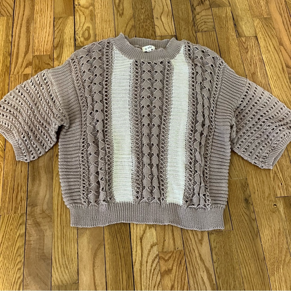 Boutique La Miel Knitted Short Sleeve Sweater